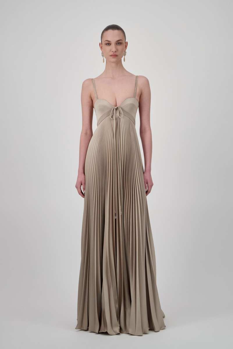 Georges Hobeika Pleated Sweetheart Empire Gown