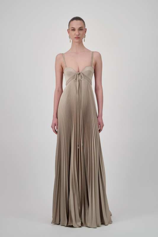 Georges Hobeika Pleated Sweetheart Empire Gown