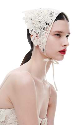 MAGDA BUTRYM H&M Lace Triangle Scarf with Floral Appliqué