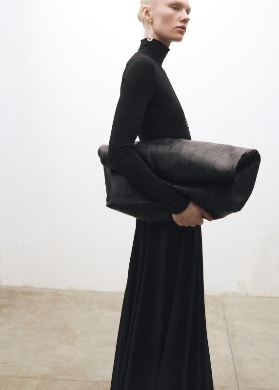 MANGO Patchwork leather shopper bag