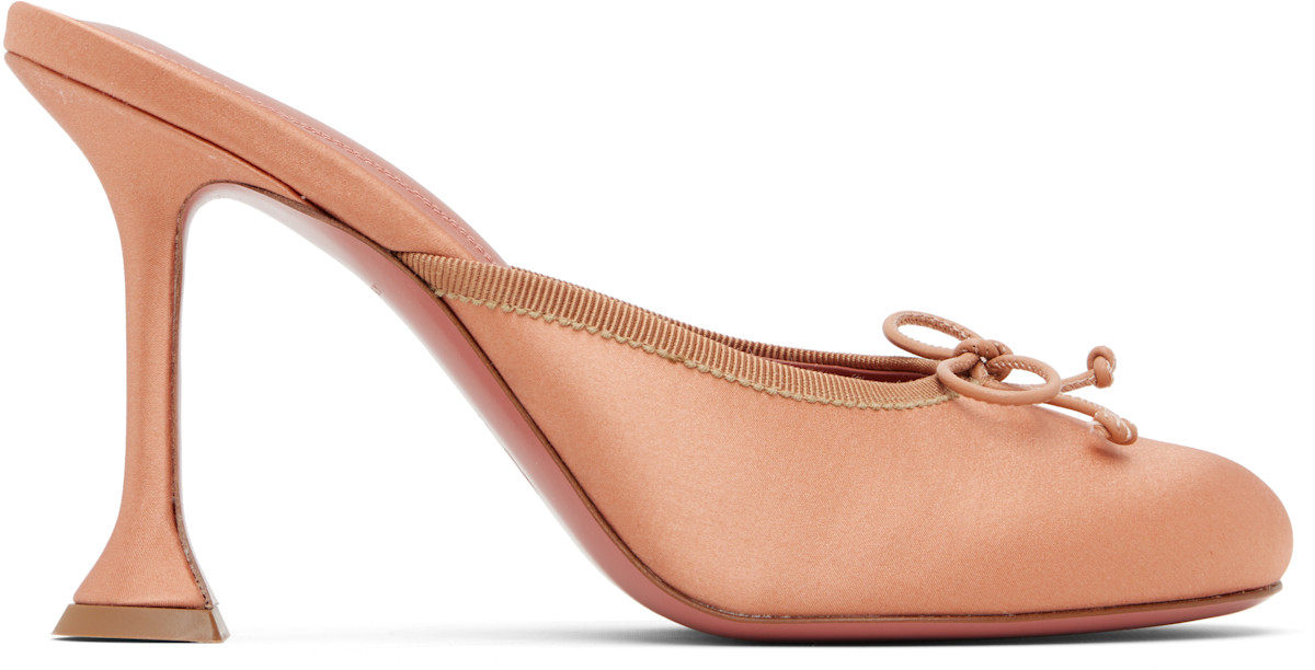 Amina Muaddi Beige Lila Slipper 95 Heels