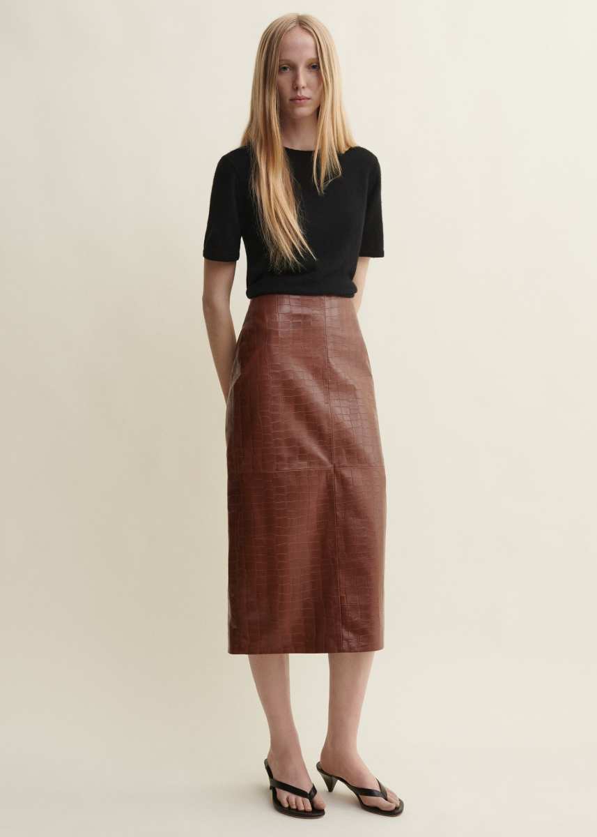 Arma Meeka | Leather Croco Skirt