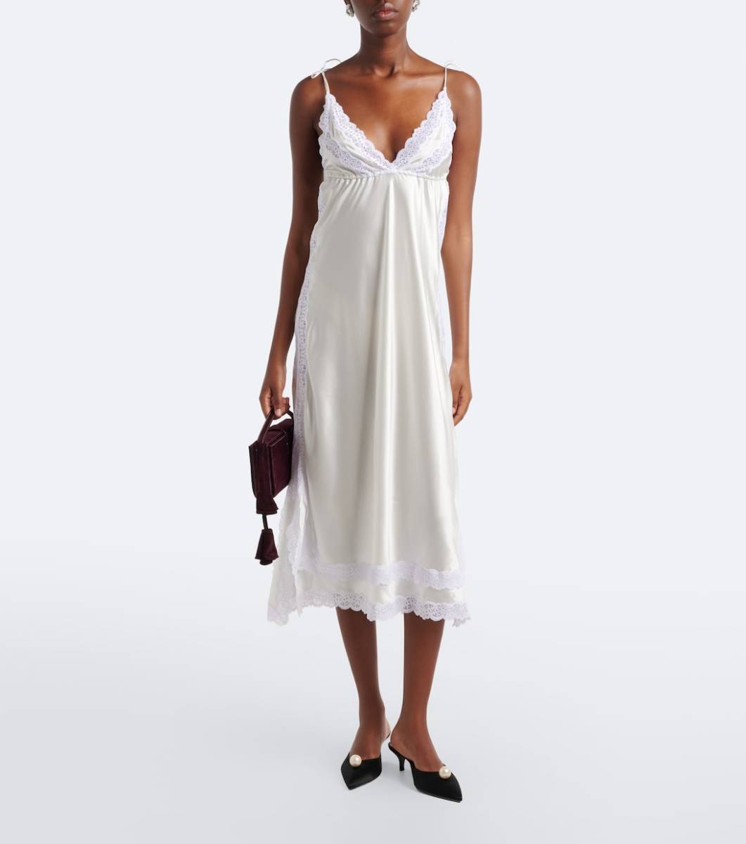 MAGDA BUTRYM Lace-trimmed silk satin slip dress