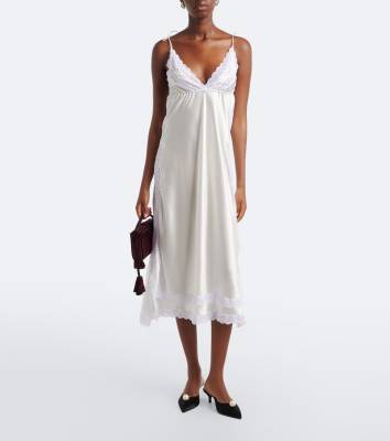 MAGDA BUTRYM Lace-trimmed silk satin slip dress