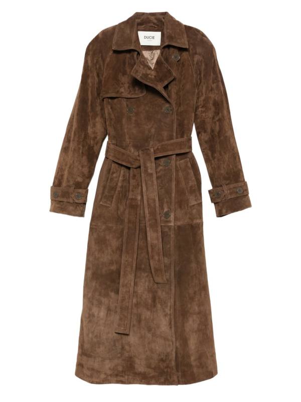 DUCIE Corrin suede trench coat