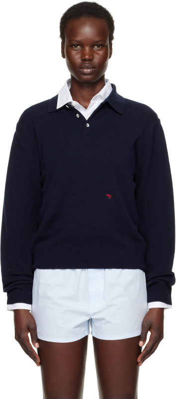 HOMMEGIRLS Navy Wool Polo