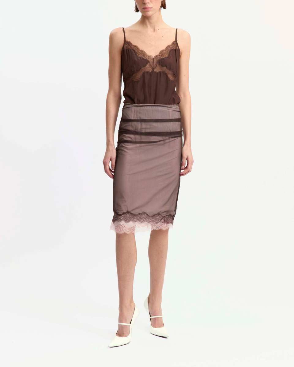 16arlington Hedda Midi Skirt in Mesh