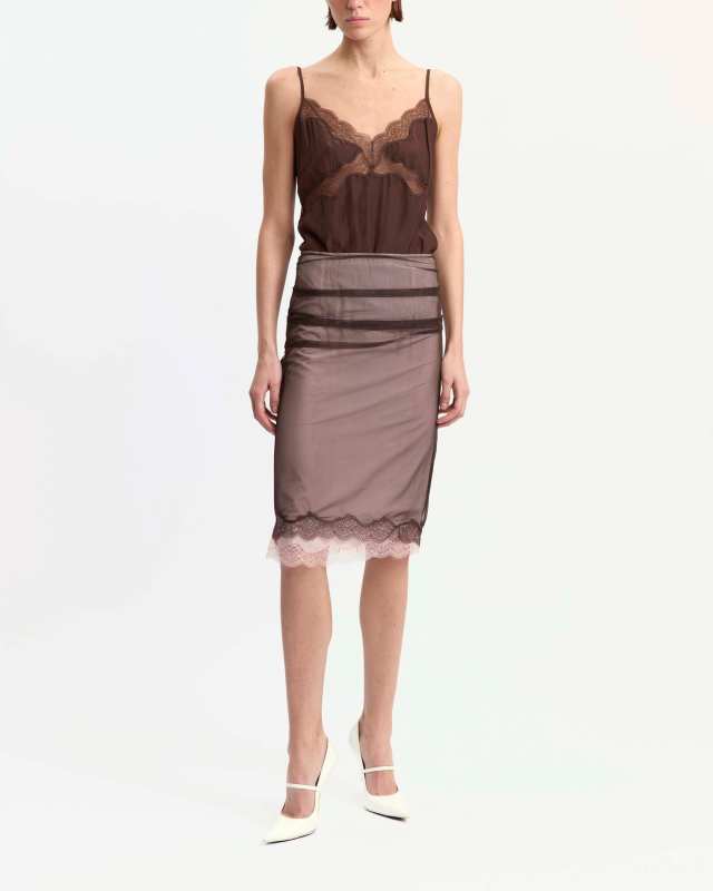 16arlington Hedda Midi Skirt in Mesh