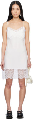Simone Rocha White Deep Lace Trim Slip Minidress