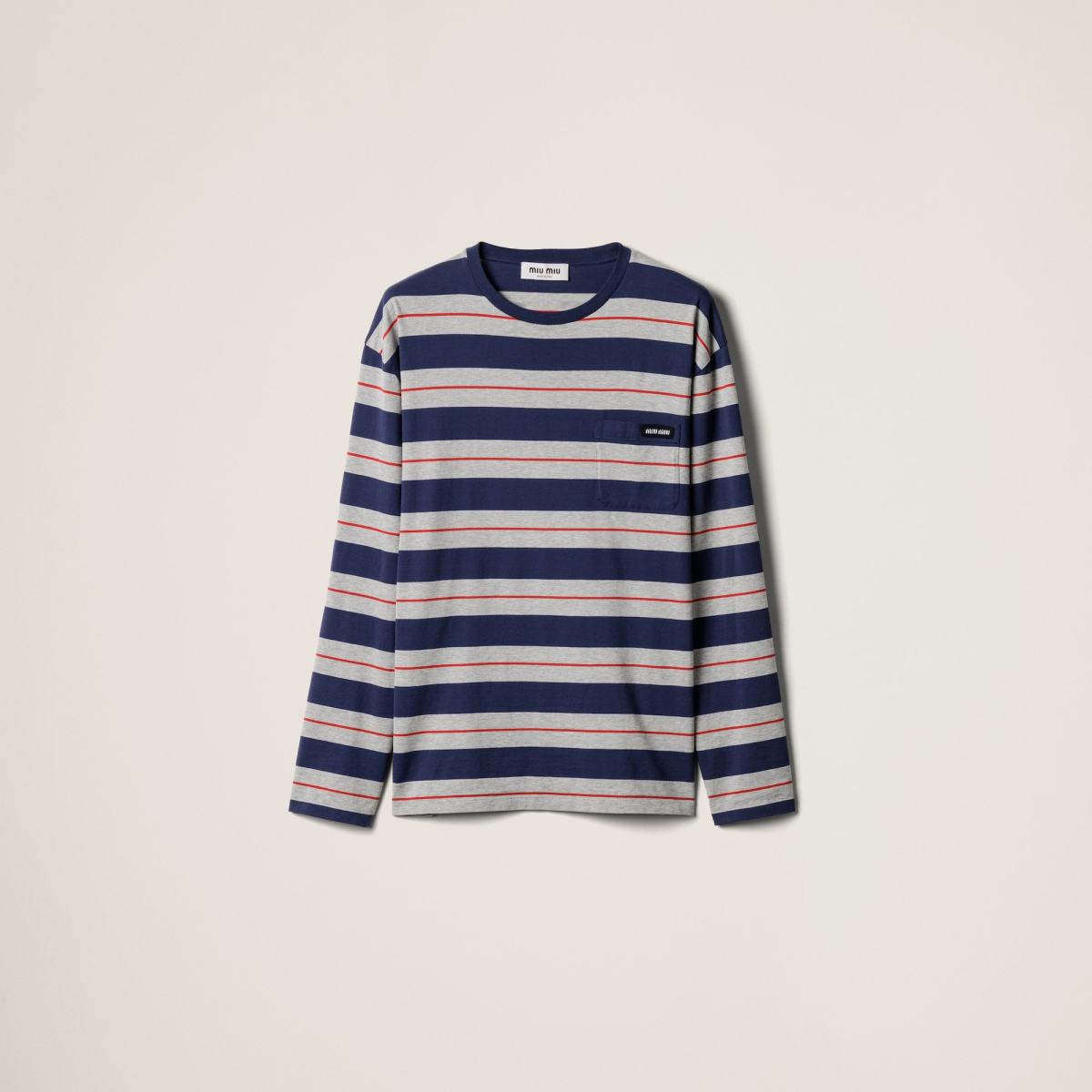 MIU MIU Long-sleeved cotton jersey T-shirt