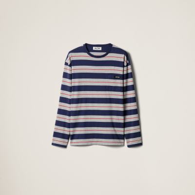 MIU MIU Long-sleeved cotton jersey T-shirt