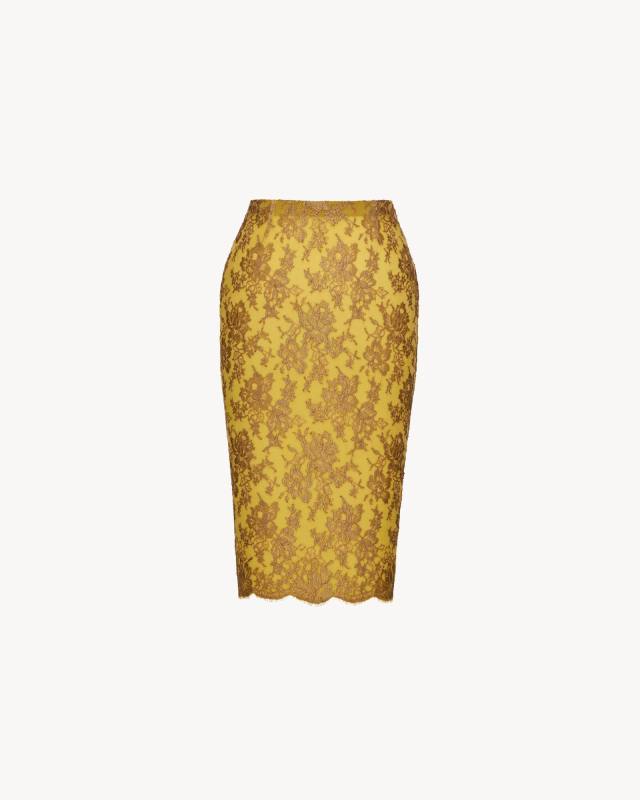 Saint Laurent lace midi skirt
