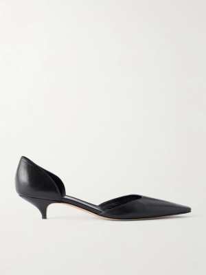 The Row Liisa leather kitten pumps