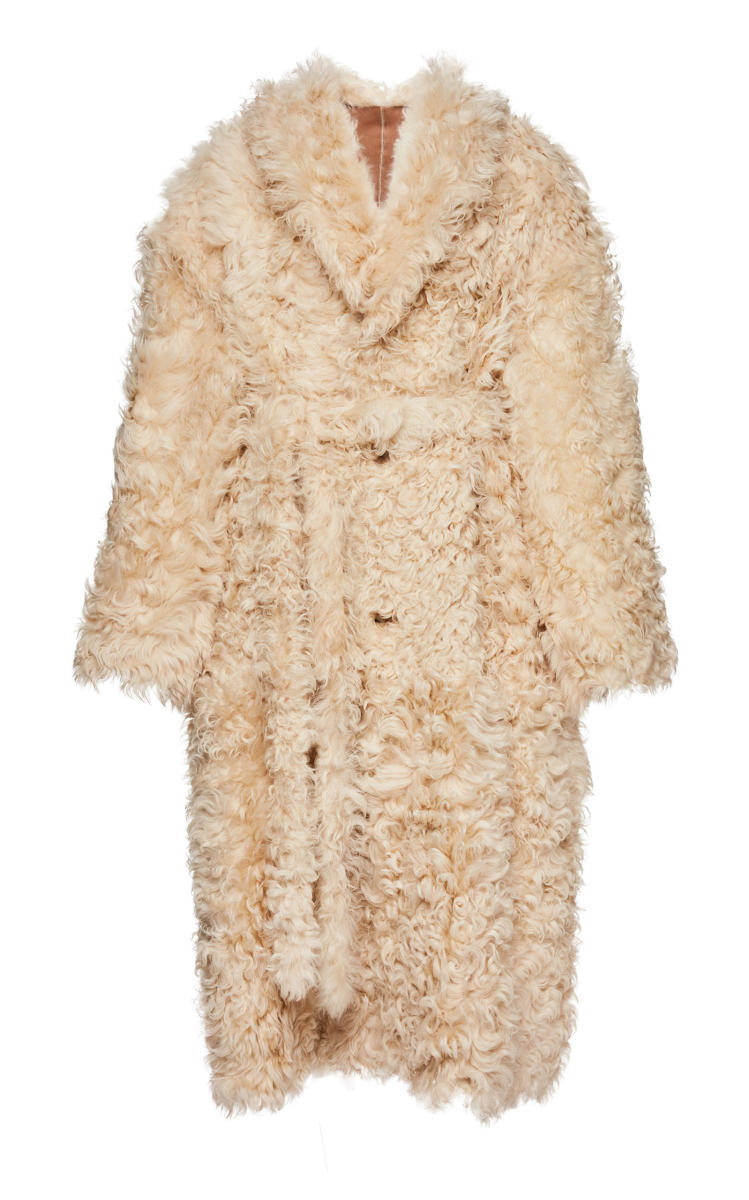 MAGDA BUTRYM Reversible Belted Shearling Leather Coat