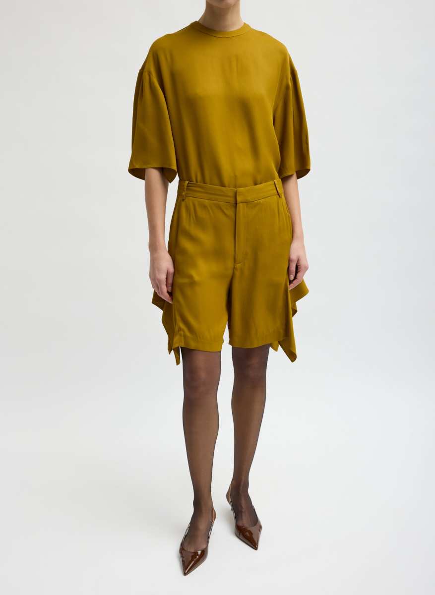 Tibi Eco Acetate Viscose Side Drape Short