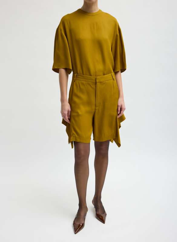 Tibi Eco Acetate Viscose Side Drape Short