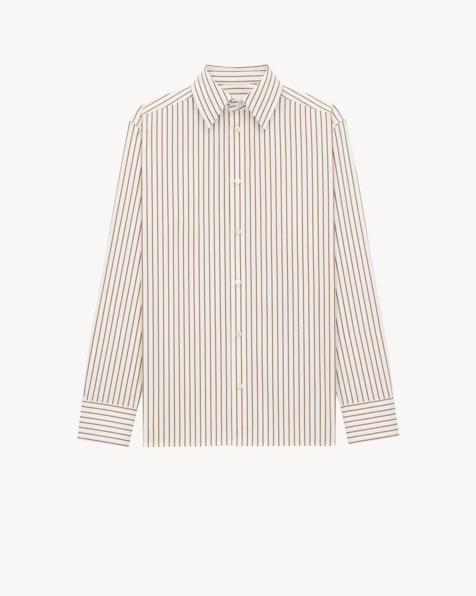 Saint Laurent CASSANDRE shirt in striped cotton poplin