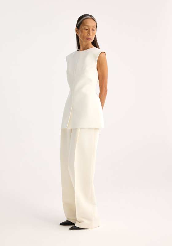 ROHE Curved open back top | cream
