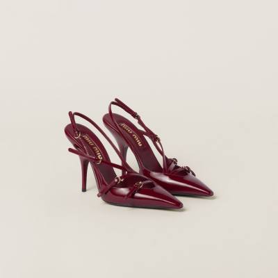 MIU MIU Patent leather slingbacks with buckles