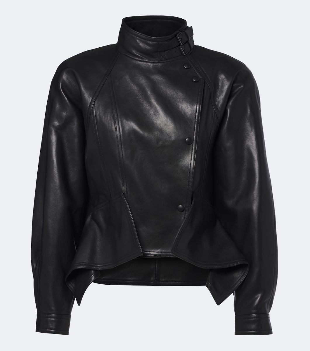 Balmain Asymmetric leather jacket