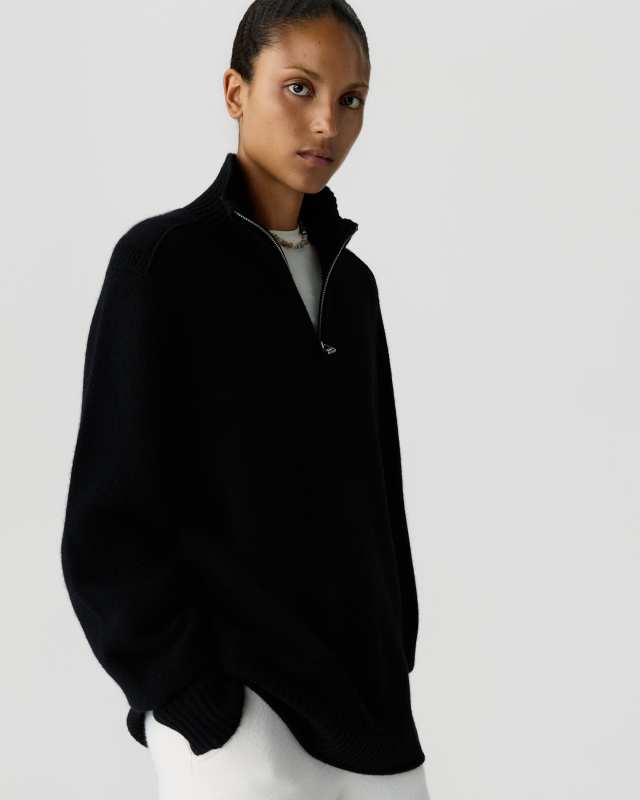 Guest in Residence Half Zip Turtleneck