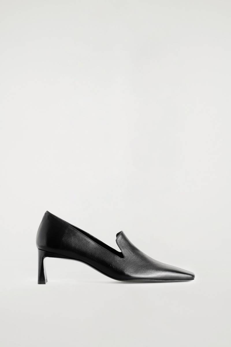 COS ANGULAR LEATHER HEELED LOAFERS