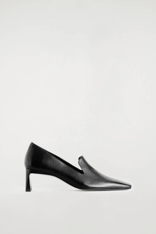 COS ANGULAR LEATHER HEELED LOAFERS