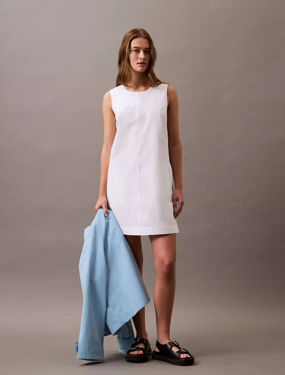 Calvin Klein Cotton Poplin Sleeveless Mini Dress