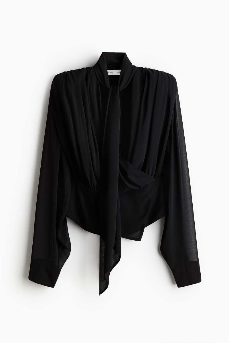 H&M Draped Chiffon Blouse