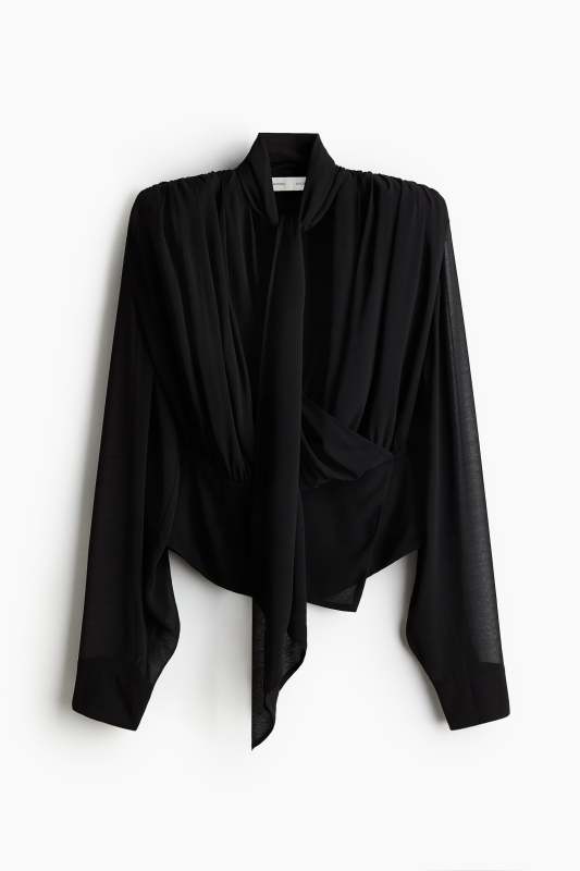 H&M Draped Chiffon Blouse