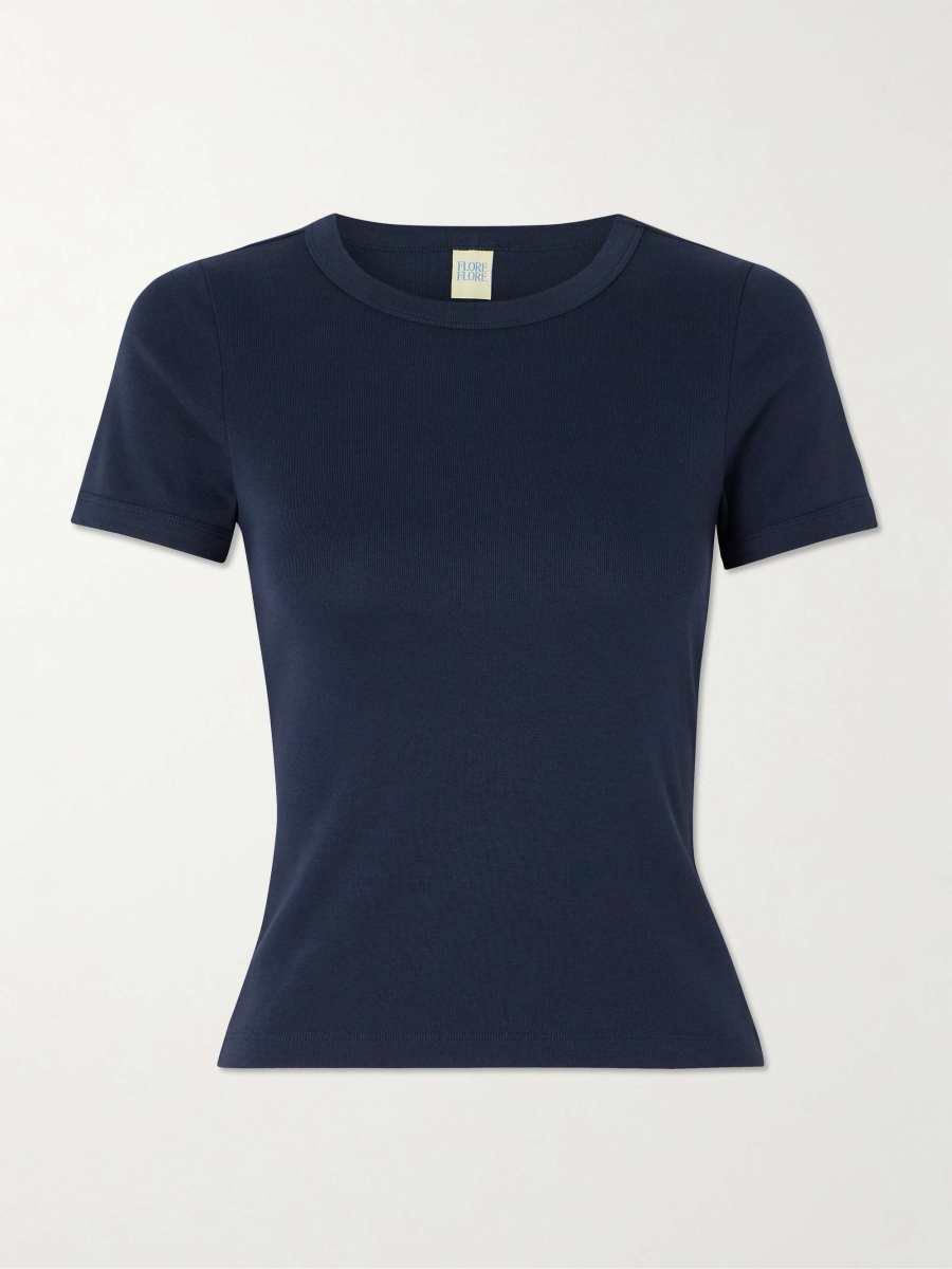 FLORE FLORE Car ribbed organic cotton-jersey T-shirt