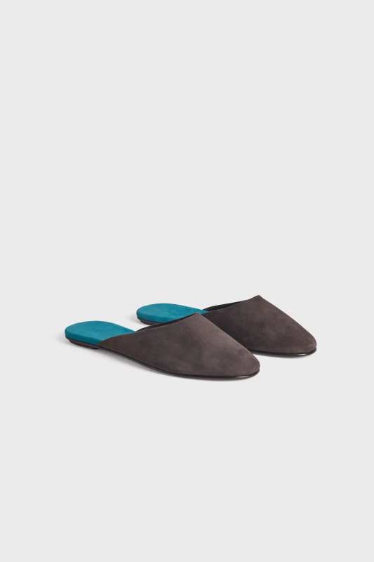 Leset Romy Mule in Chocolate Caribbean in Sude