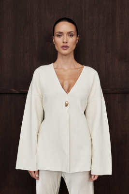 DISSH SCOUT CREAM LONG SLEEVE KNIT TOP