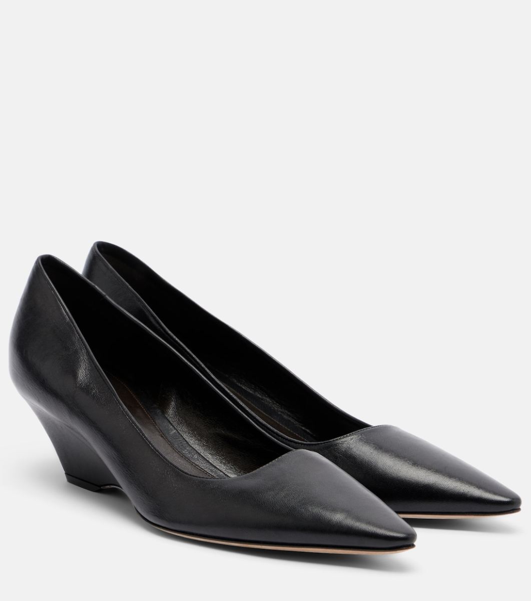 The Row Liisa leather wedges