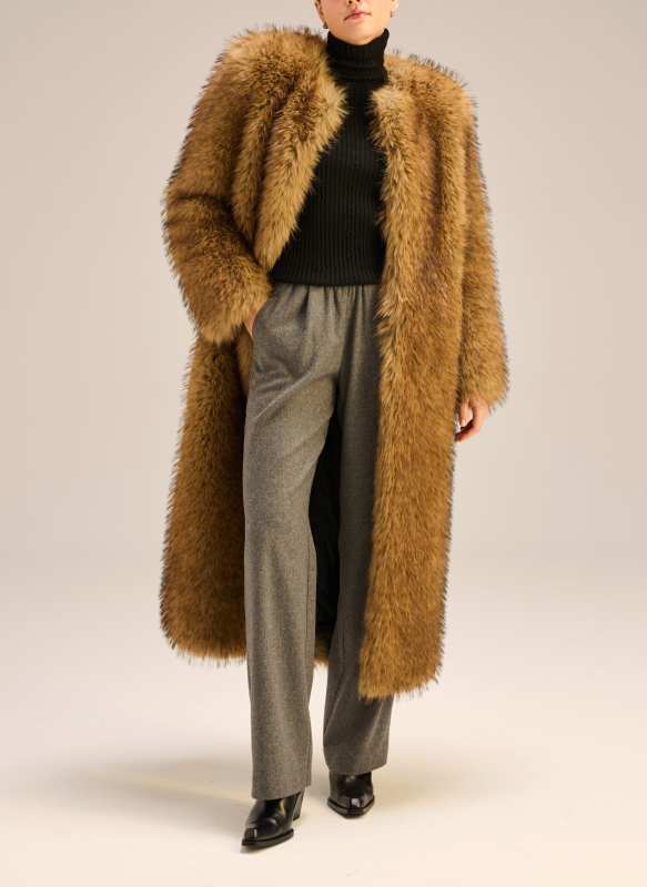 LEBRAND Faux Fur Maxi Coat - Ginny