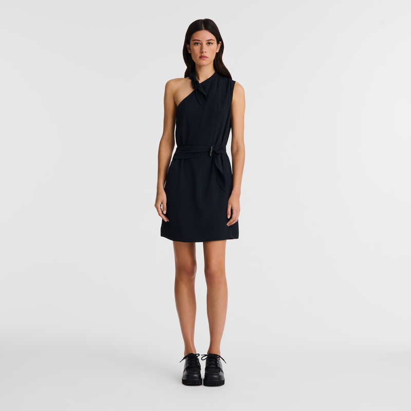 Longchamp Dress Black - Fluid crepe