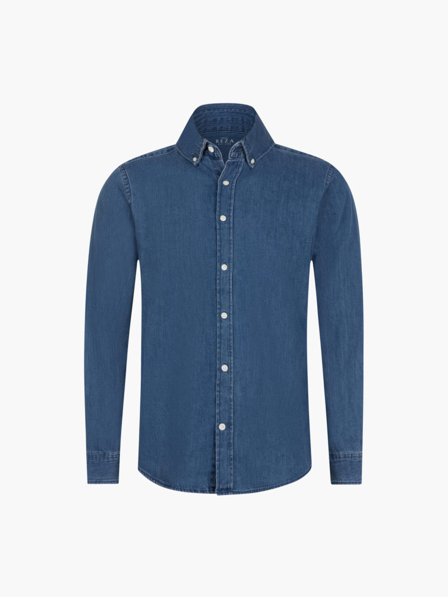 REZA Leon Shirt Button-Down Denim Mid Blue