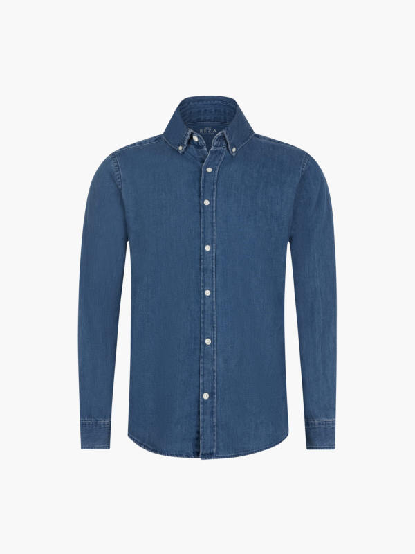 REZA Leon Shirt Button-Down Denim Mid Blue