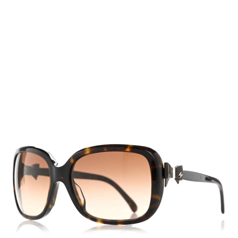 CHANEL Acetate CC Bow Sunglasses 5171-A Tortoise