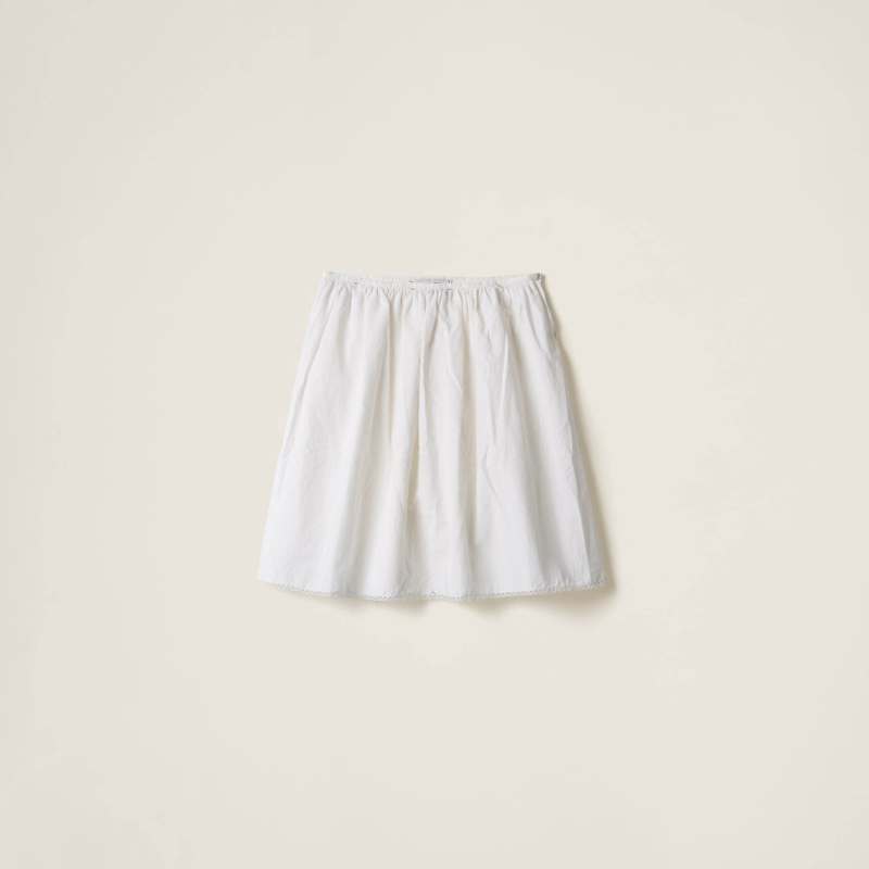 MIU MIU Slubbed poplin skirt