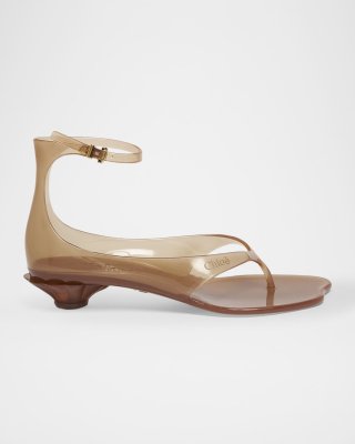 Chloe Jelly Thong Ankle-Strap Sandals