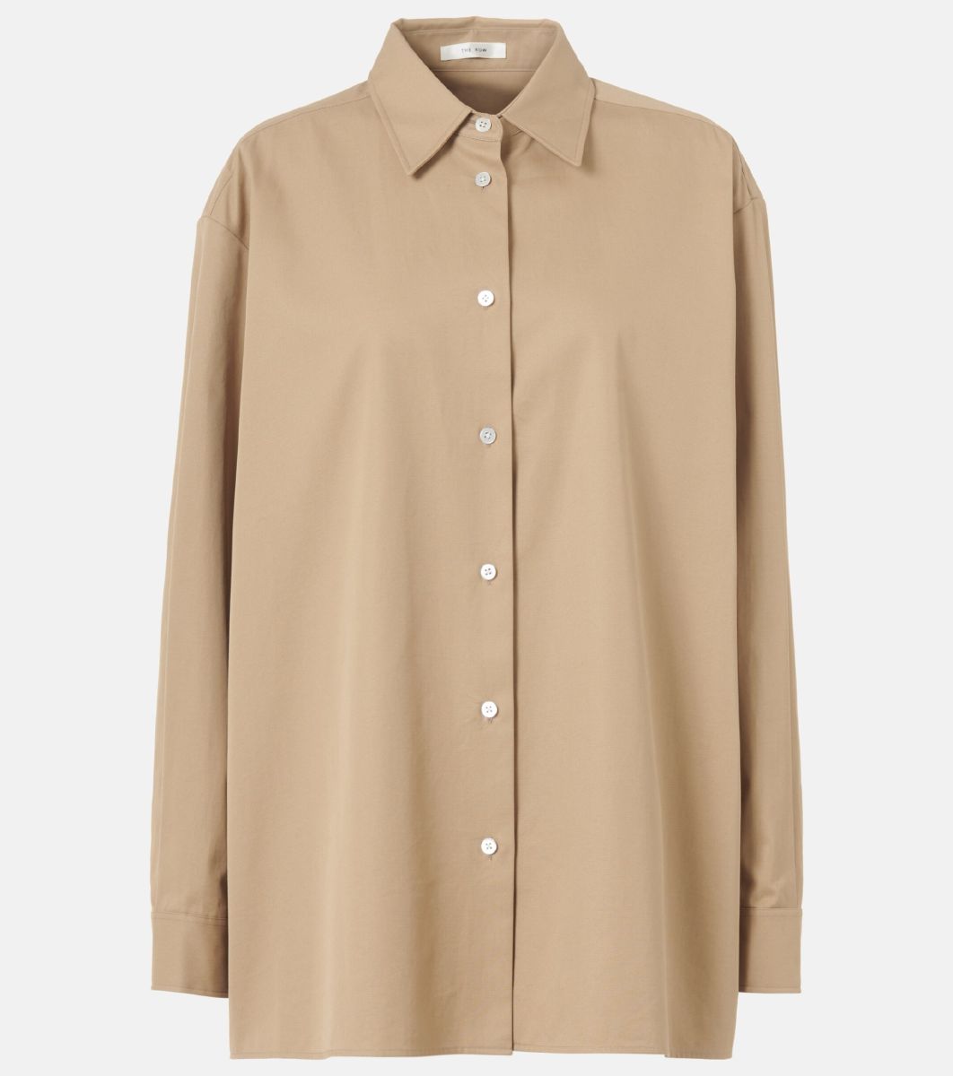 The Row Tansy cotton and cashmere shirt