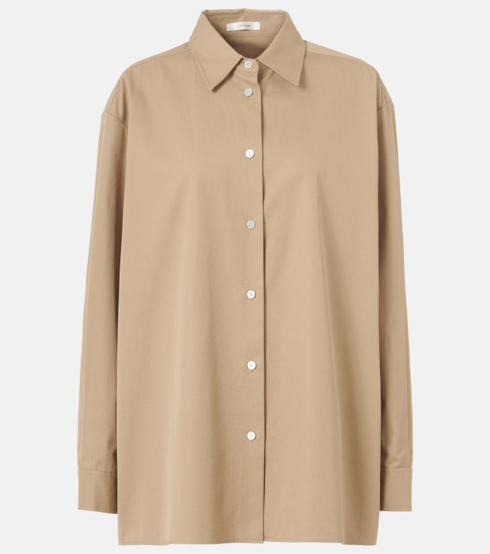 The Row Tansy cotton and cashmere shirt