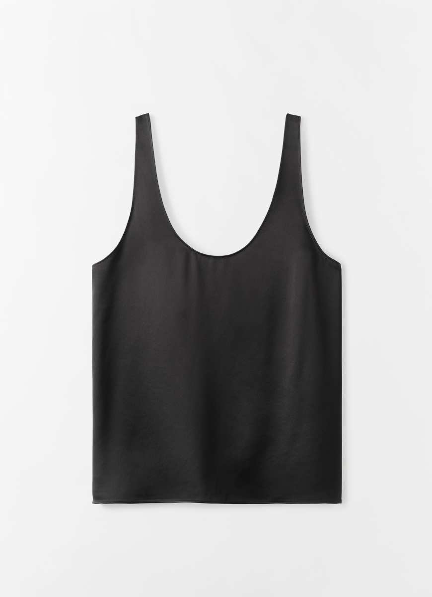 ALMADA LABEL Romy Satin Top, black