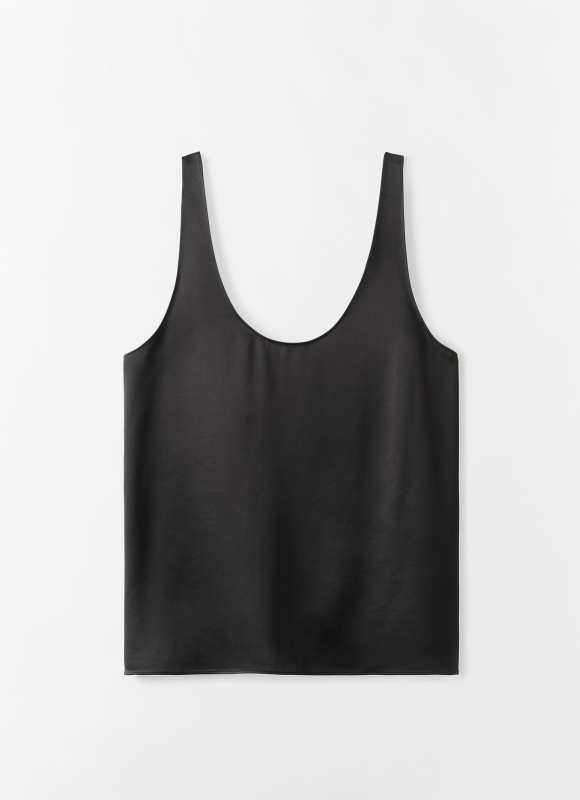 ALMADA LABEL Romy Satin Top, black