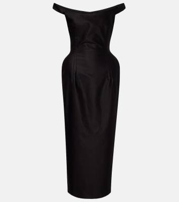 MAGDA BUTRYM Off-shoulder cotton bustier dress