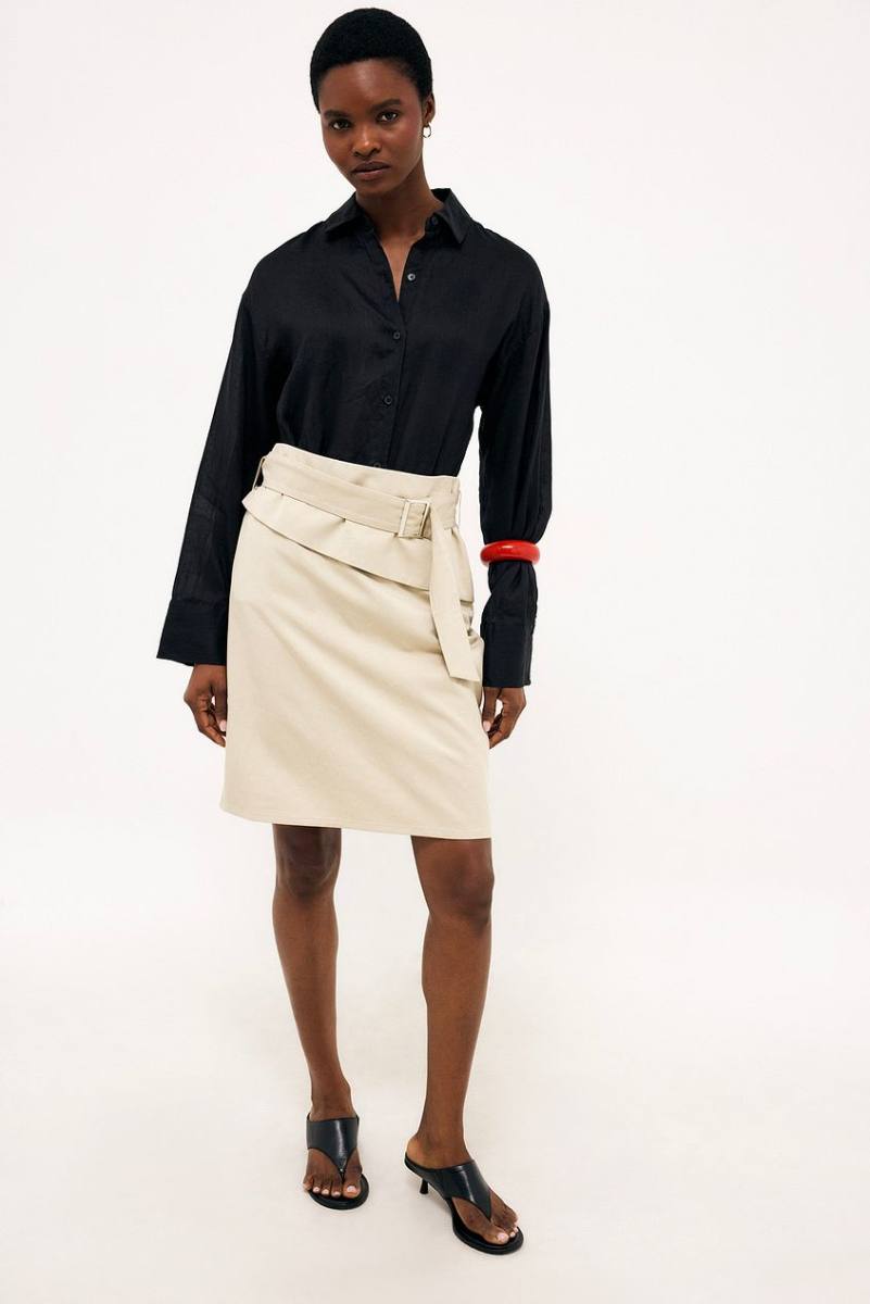 NA-KD Cargo Belt Detail Knee Length Skirt