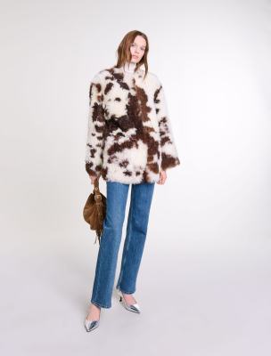 Maje Reversible Faux Fur Shearling Coat