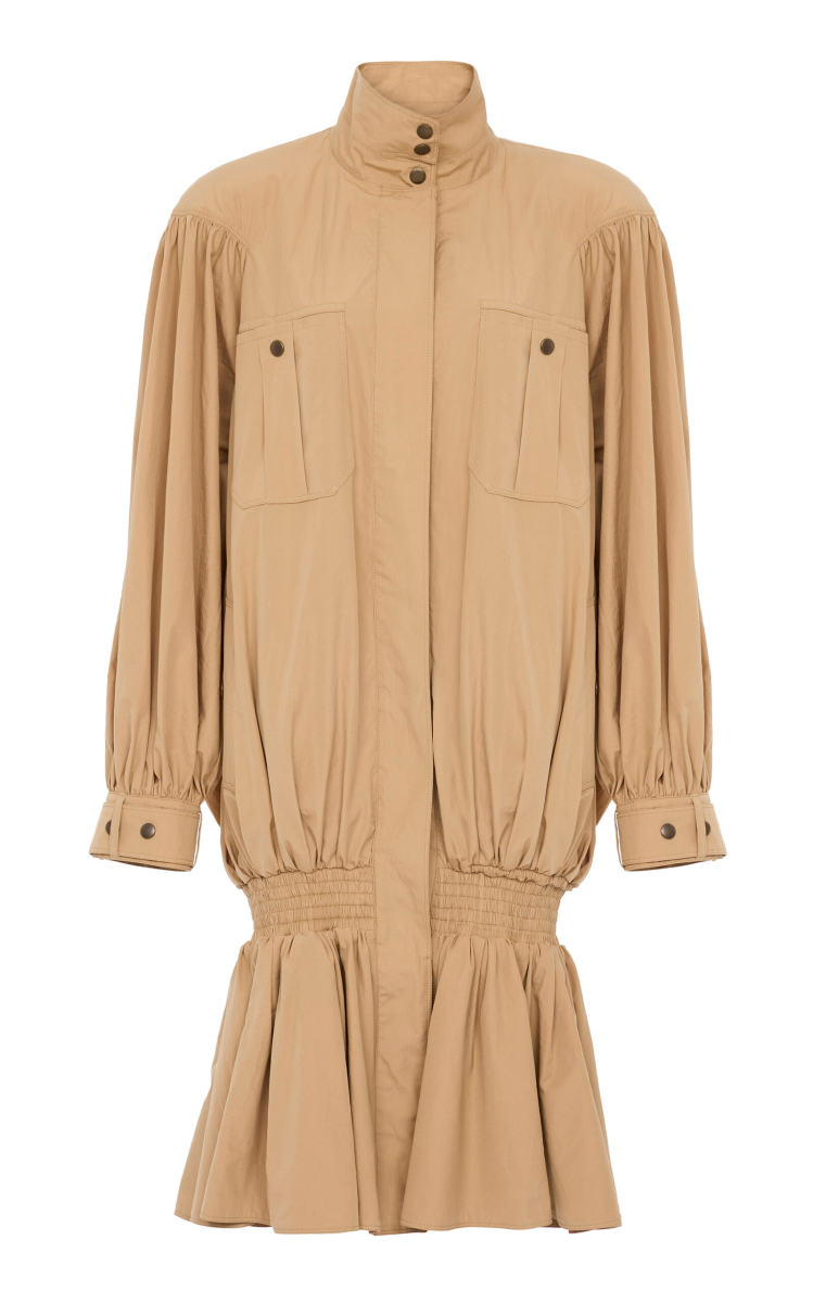 Chloe Peplum-Hem Cotton Trench Coat
