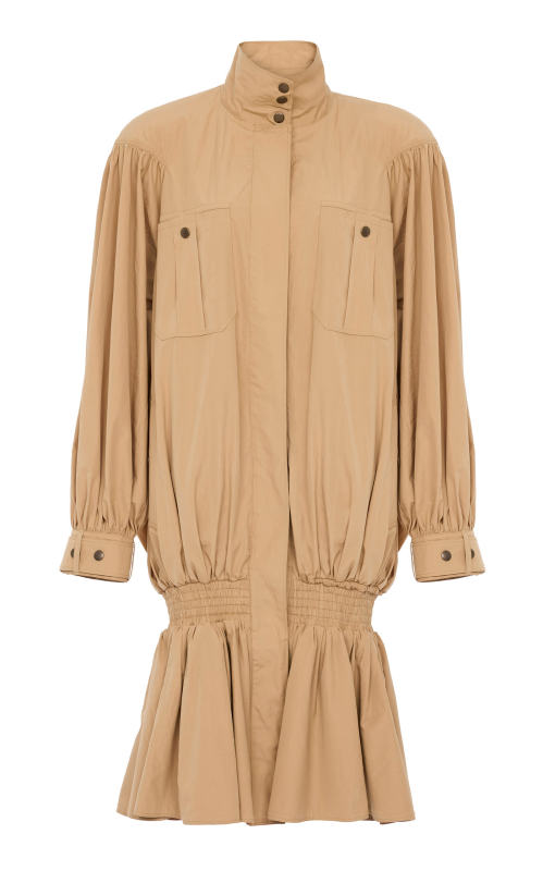 Chloe Peplum-Hem Cotton Trench Coat
